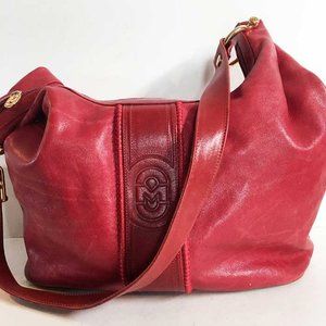 VTG Marino Orlandi deep red leather shoulder bag